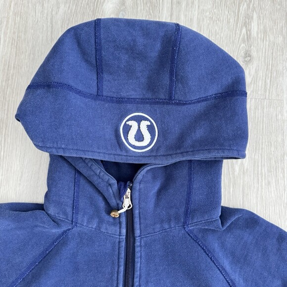 VTG Lululemon Scuba Full-Zip Hoodie 2010 ERA Blue - Women's 8 - Cork Zipper Pull - Picture 2 of 10